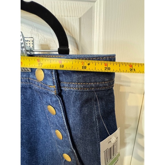 FRAME Denim Sailor Snap Mini Skirt Celestine‎ Blue Gold Button Size 34 NEW (D) - Picture 10 of 11